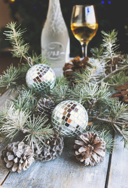 istock Christmas decoration with fir branches 649746536