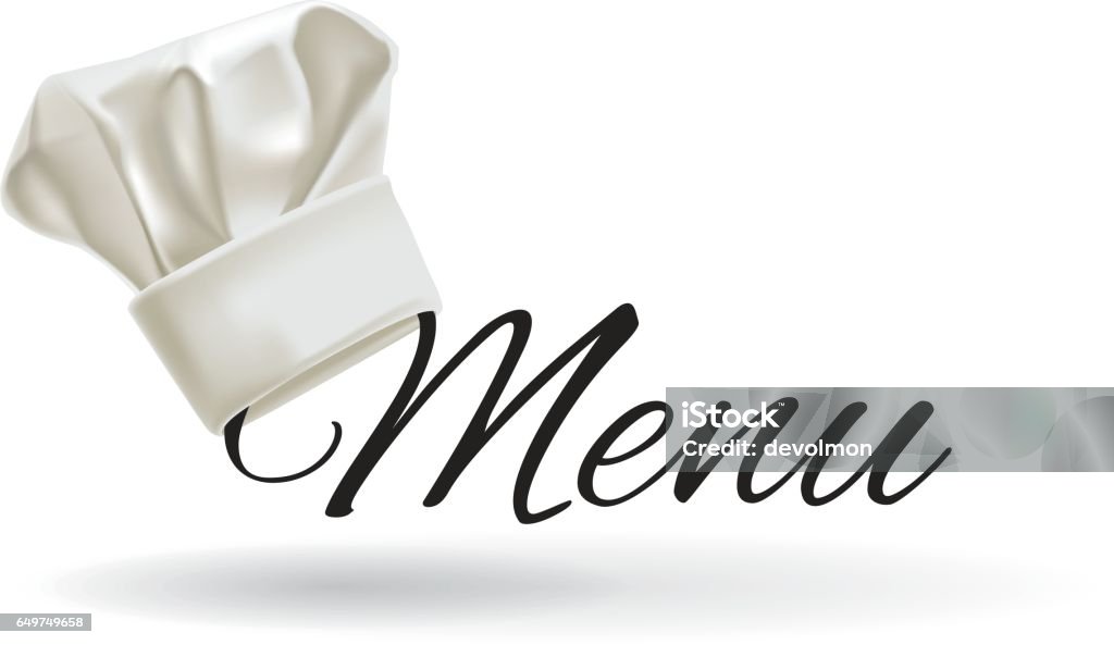 コック帽子。メニュー シェフ帽子、ベクトル イラスト - コック帽のロイヤリティフリーベクトルアート