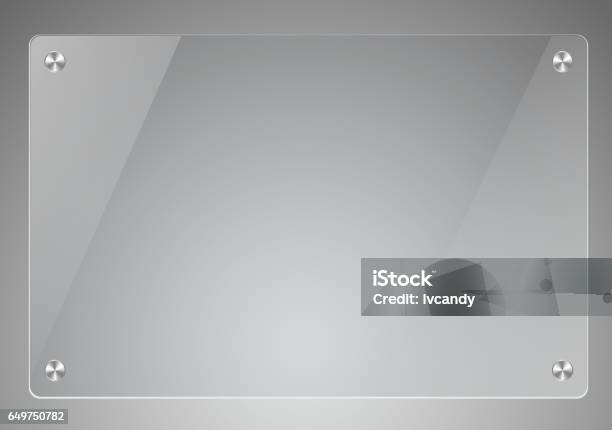 Glass Board Stock Illustration - Download Image Now - Glass - Material, Textured, Border - Frame