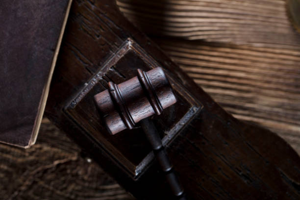 istock Vintage Law concept top view 649750872