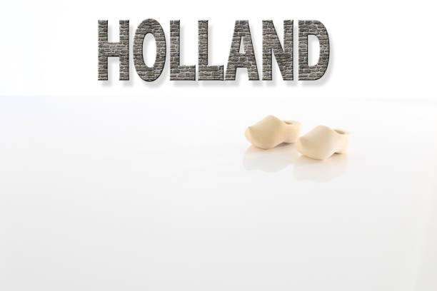 Visit Holland Brick Texture Lettering with a Pair of Dutch Wooden Clogs
