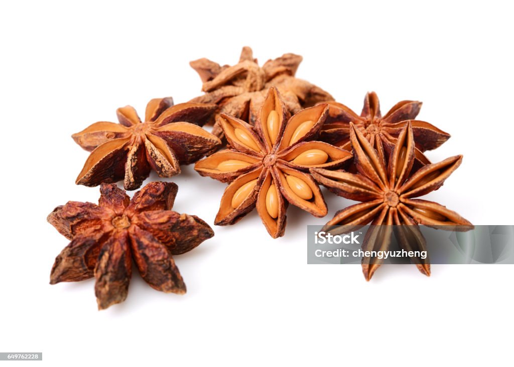 Star anise isolated on white Star Anise Stock Photo