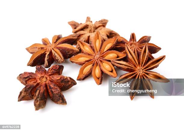 Star Anise Isolated On White Stock Photo - Download Image Now - Star Anise, Anise, Arrangement