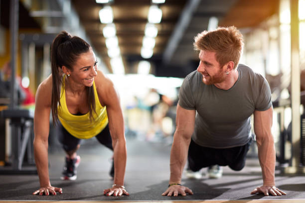 istock Female and male compete in endurance 649765050