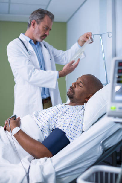 istock Male patient resting in ward 649769106