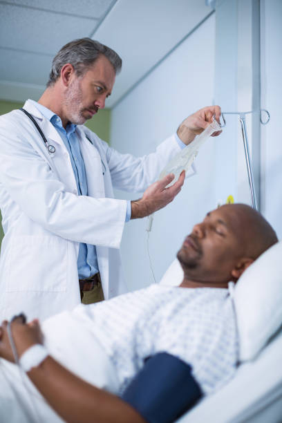 istock Male patient resting in ward 649769174