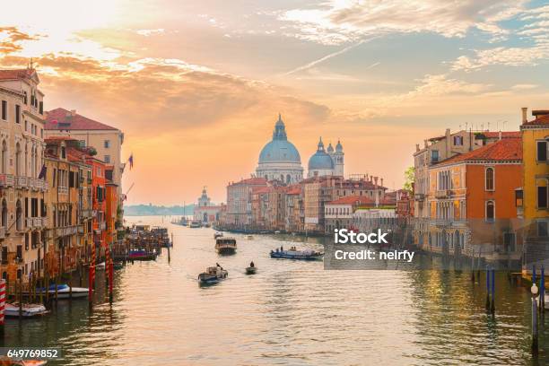 Grand Canal Venice Italy Stock Photo - Download Image Now - Architecture, Atmospheric Mood, Basilica