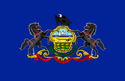 US State flat flag of Pennsylvania