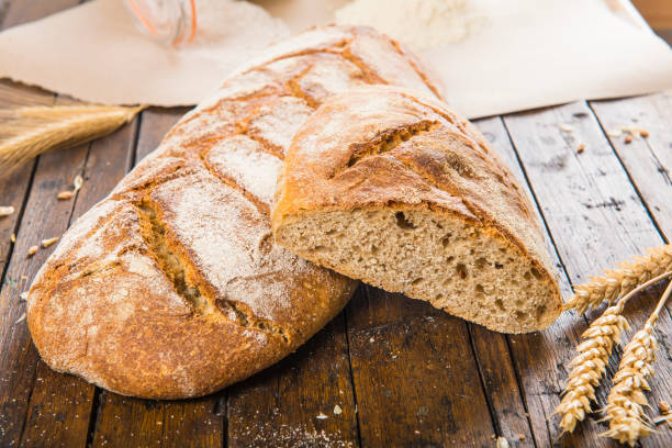 istock Home made bread from organic flour 649791754