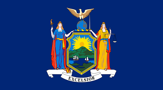 US State flat flag of New York