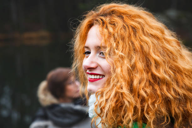 Happy redhead young women