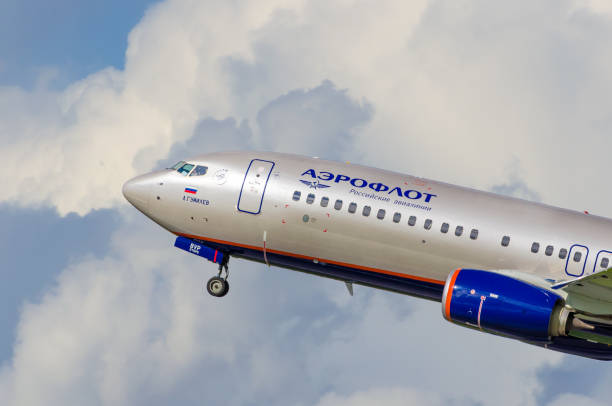 boeing 737 aeroflot airlines, aéroport pulkovo, russie saint-pétersbourg août 2016 - aeroflot photos et images de collection