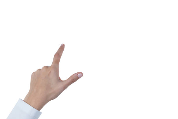 istock Hand of female doctor using digital screen 649836466