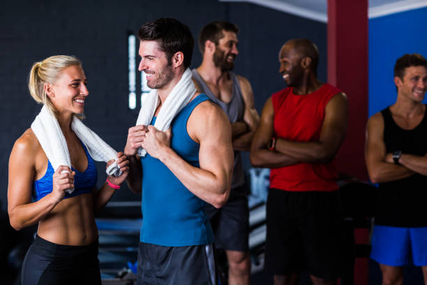 istock Happy multi-ethnic friends in gym 649839862