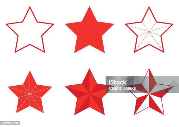 Set Of Different Fivepointed Stars Stock Illustration - Download Image Now - Backgrounds, Classical Style, Colors