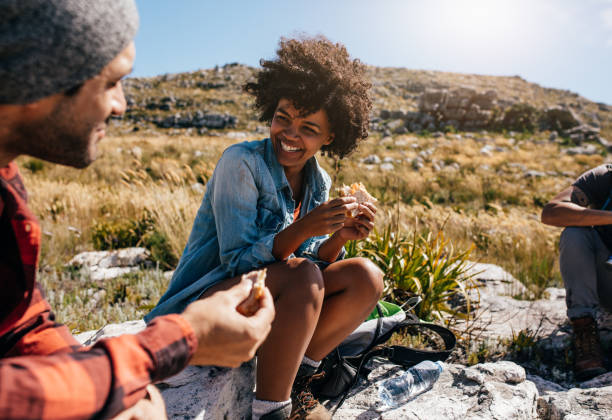 istock Group of hikers taking break during hike 649867882