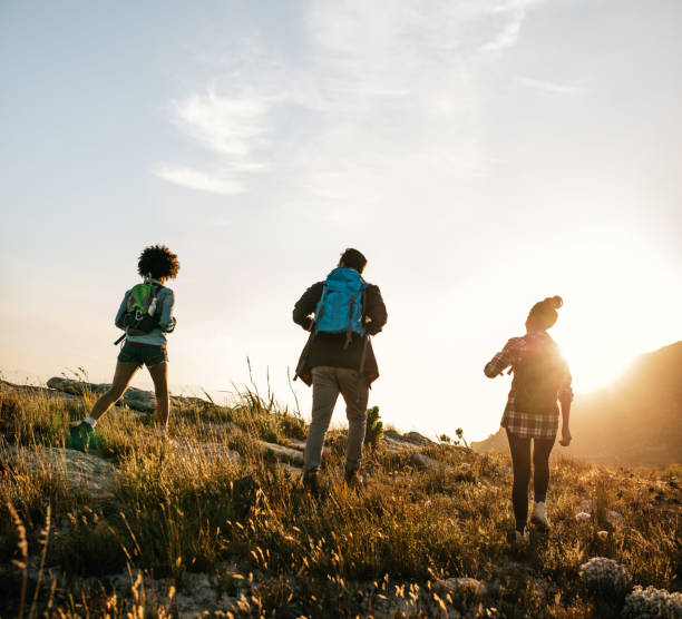 istock Three young friends on a country walk 649869978