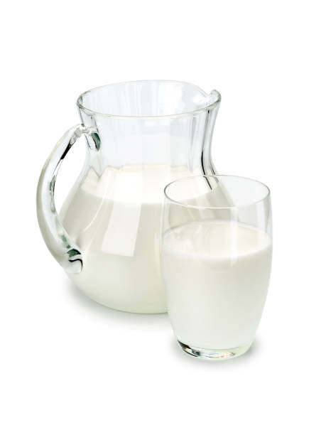 istock Ware from the glass, filled with milk 649890138