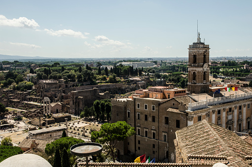 The view from on top of the Via del Teatro di Marcello view of Vittoriano