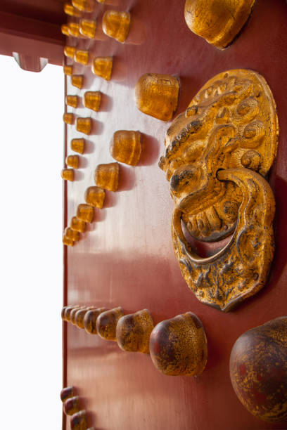 istock Typical Chinese old door in a Temple in Beijing 649897494