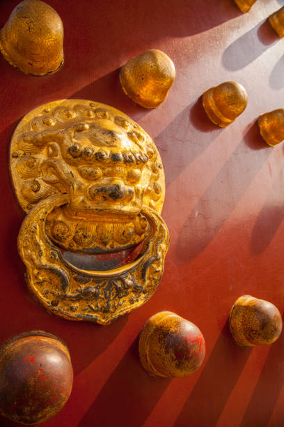 istock Typical Chinese old door in a Temple in Beijing 649897756