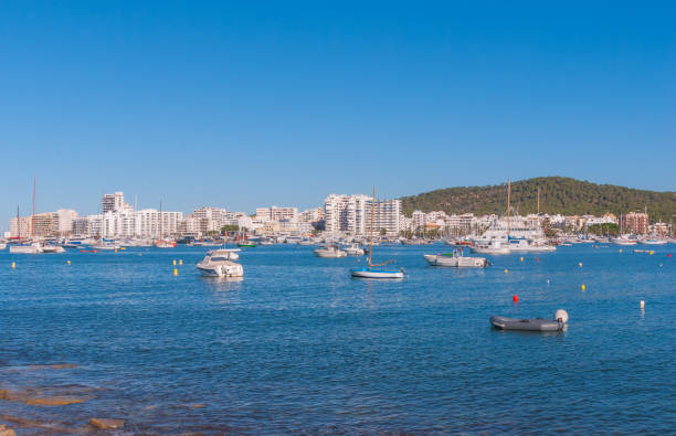 boats, small yachts & watercraft in marina of sant antoni de portmany, ibiza. - 4739 imagens e fotografias de stock