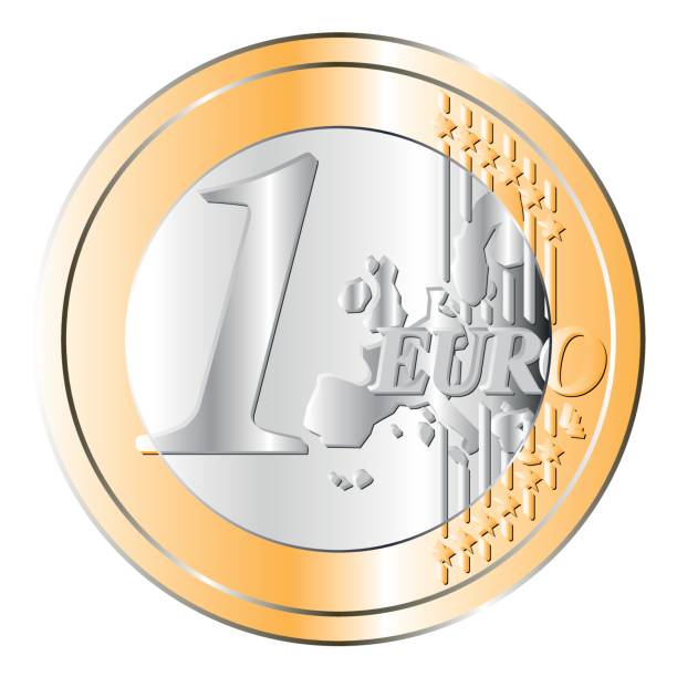 1 euro - european union coin illustrations stock illustrations