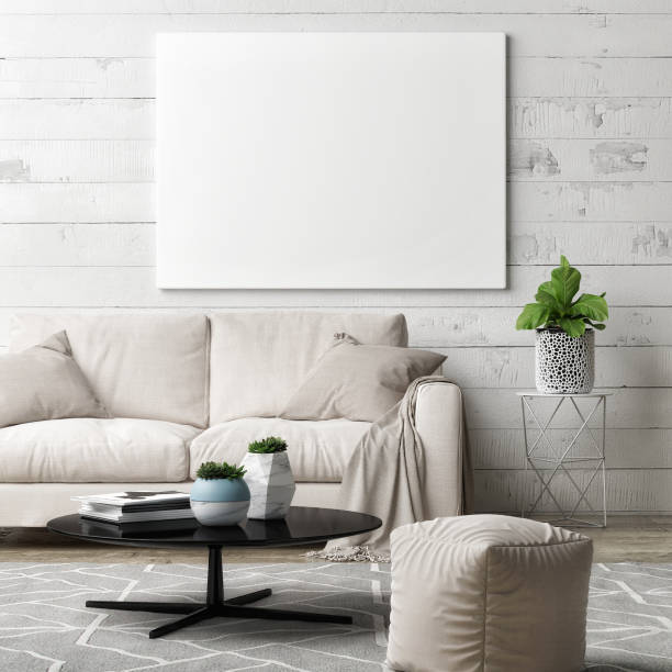 istock Poster in hipster living room 649902408