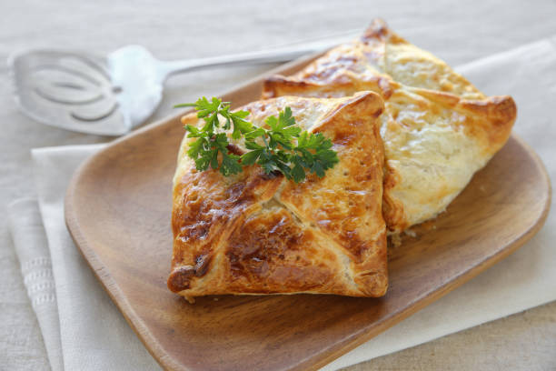 istock Homemade chicken puff pie, selective focus 649912958
