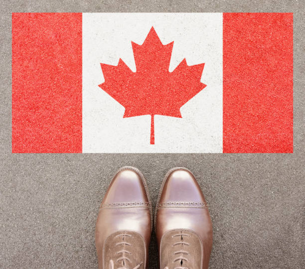 istock Canadian flag, well kept shoes 649922048