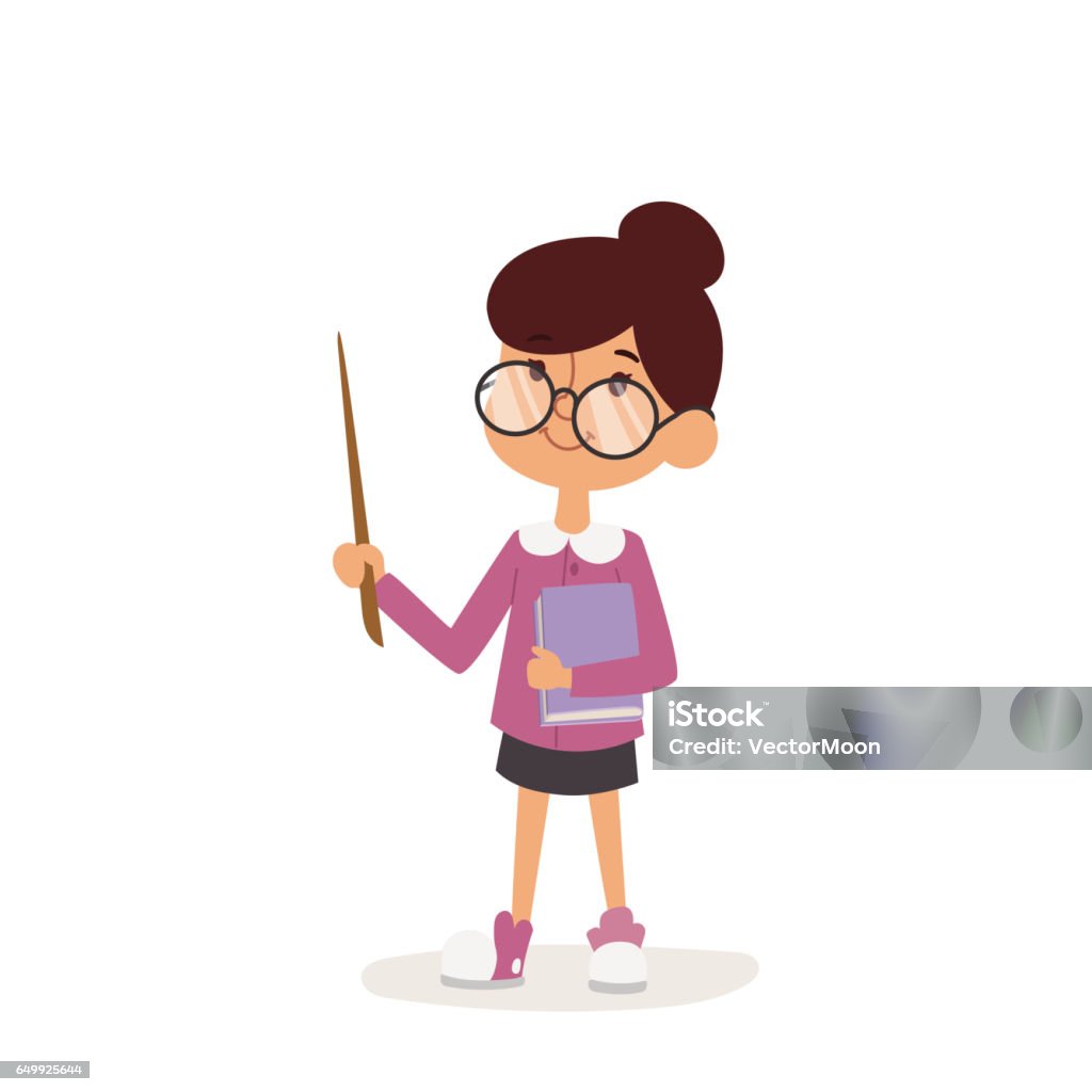 Young Kindergarden Teacher Teaching Class Cartoon Character Person On White  Background Vector Profession Uniform Worker Isolated Illustration Kid Stock  Illustration - Download Image Now - iStock