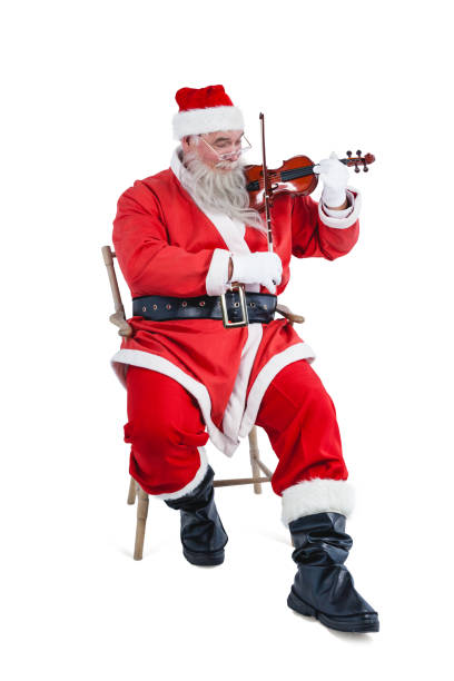 istock Smiling santa claus playing violin 649926038