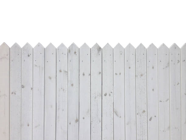 istock White wooden fence isolated on white background with copy space 649951942