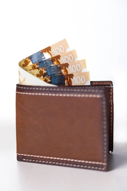istock Canadian Dollars in leather wallet 649952656