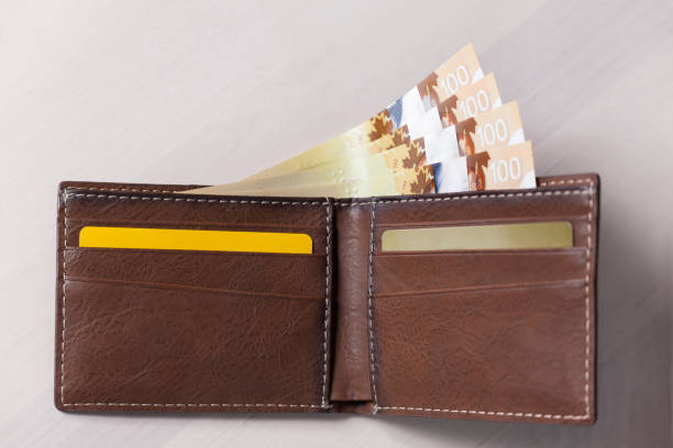 istock Canadian Dollars in leather wallet 649955002