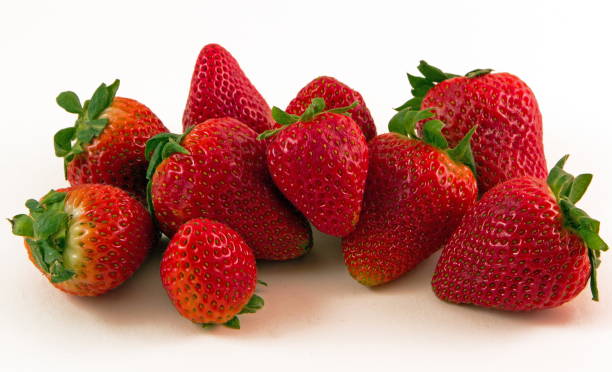istock Organic Strawberries - Beautiful Cluster. 649956550