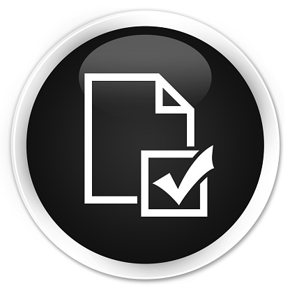 Survey icon isolated on premium black round button abstract illustration