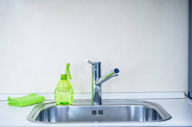 istock Colorful Cleaning Supplies In The Kitchen 649975608
