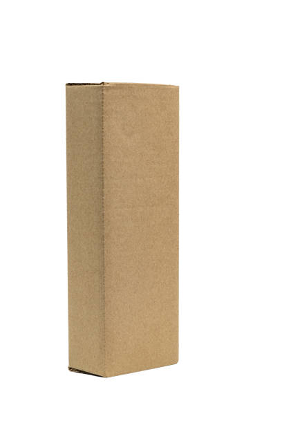 istock Package brown cardboard box for long items. Mockup, isolated 650019368