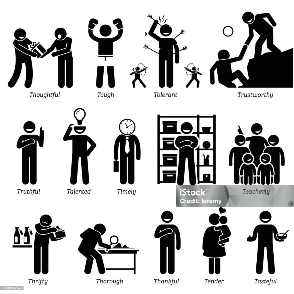 Positive Personalities Character Traits In Stick Figures Starting