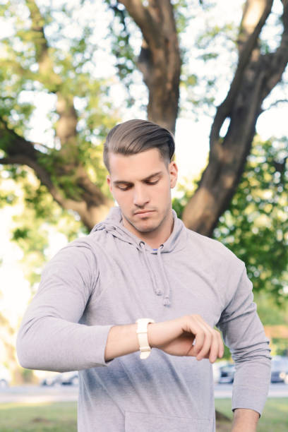 istock Latin man looking at his watch. 650025940