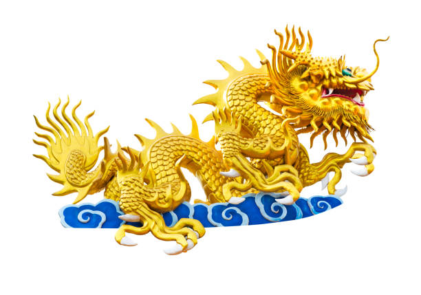 istock Dragon on chinese temple roof isolated on white background 650038464