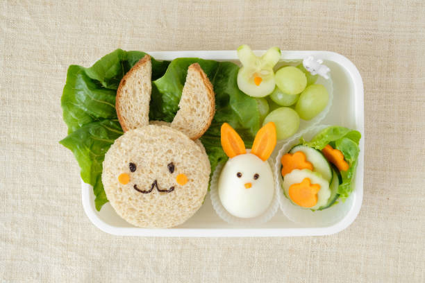 istock Bunny rabbit Easter lunch box, fun food art for kids 650048422