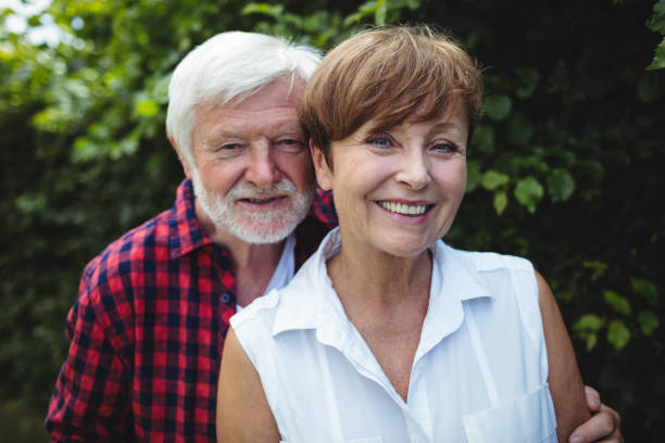 istock Senior couple smiling outdoors 650048562