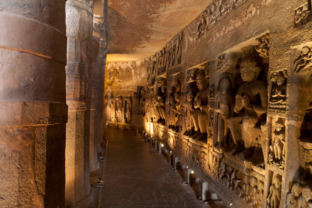 Ajanta Caves Ajanta Caves at India ajanta caves photos stock pictures, royalty-free photos & images