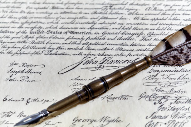 istock US Constitution John Hancock Signature with a Quill Pen 650071144