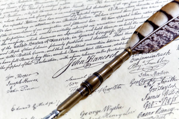 istock US Constitution John Hancock Signature with a Quill Pen 650074238
