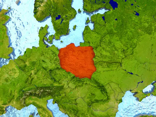 Photo of Poland in red