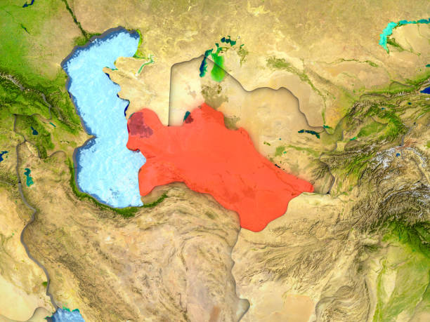 istock Turkmenistan in red 650080282
