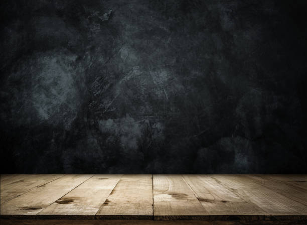 istock Empty wooden table over grunge wall Empty ready for your product display or montage. 650090266